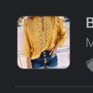 Southern fried chics floral mustard color top